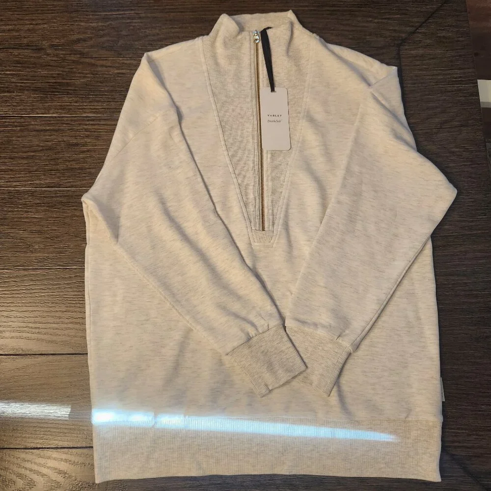 Varley Cream Half-Zip Sweatshirt - Picture 1 of 2